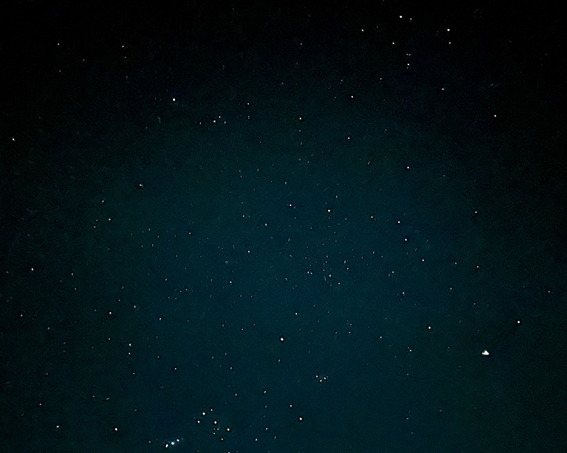 Star-filled night sky above the tropical mountains at Hacienda Eterna Primavera.