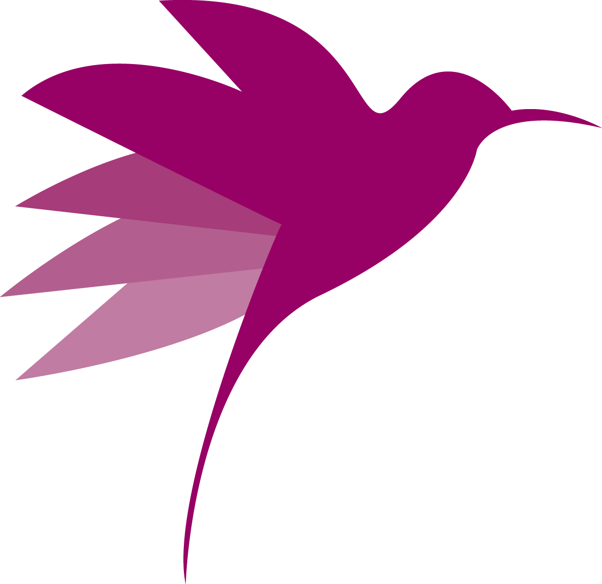 Hacienda Eterna Primavera hummingbird logo in purple, representing a tranquil mountain retreat in Puerto Rico.